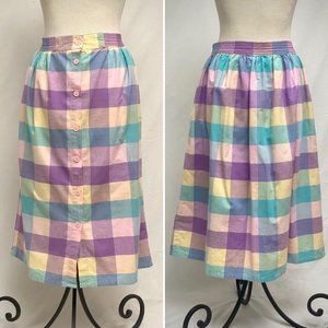 Vintage Summer Plaid Checkered Skirt